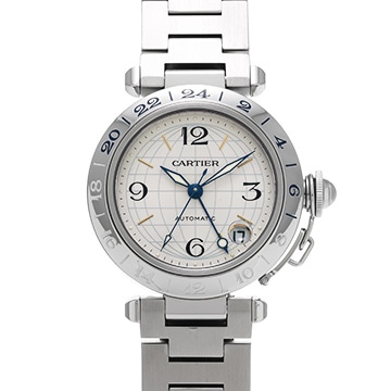 カルティエ パシャC メリディアン GMT W31029M7 シルバー ユニセックス 時計 【中古】【wristwatch】