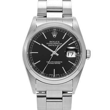 ロレックス デイトジャスト 16200 ブラック メンズ 時計 【中古】【wristwatch】