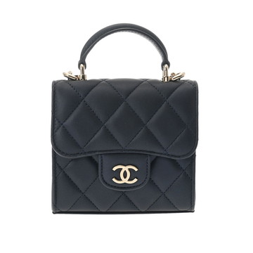 シャネル マトラッセ チェーンクラッチ ネイビー AP2682 ラムスキン レディース バッグ 【中古】【bag】