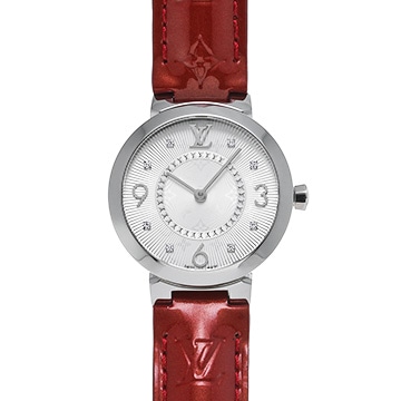 ルイ ヴィトン タンブール Q12MG シルバー/ダイヤモンド レディース 時計 【中古】【wristwatch】