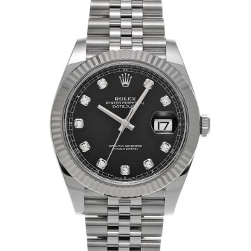 ロレックス デイトジャスト 41 126334G ブライトブラック/ダイヤモンド メンズ 時計 【新品】【wristwatch】