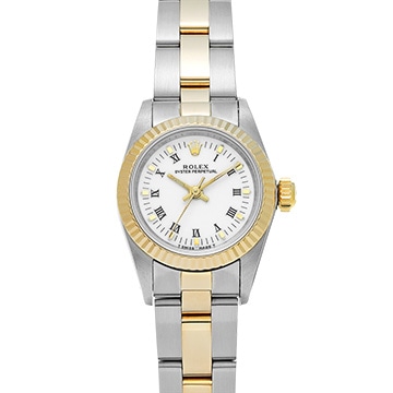 ロレックス オイスターパーペチュアル 67193 ホワイト レディース 時計 【中古】【wristwatch】