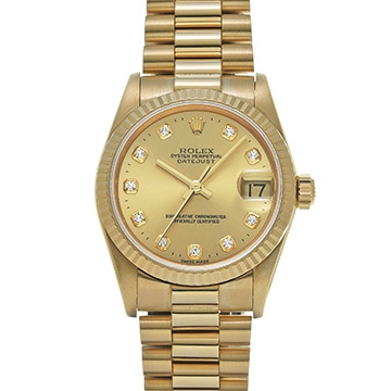 ロレックス デイトジャスト 68278G シャンパン/ダイヤモンド ユニセックス 時計 【中古】【wristwatch】