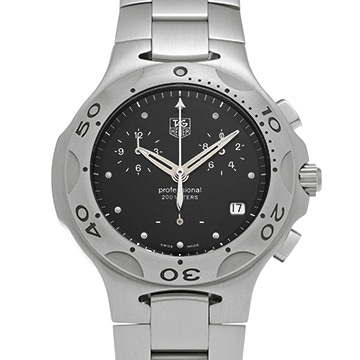 タグ ホイヤー キリウム クロノグラフ CL1110.BA0700 ブラック メンズ 時計 【中古】【wristwatch】