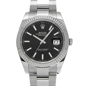 ロレックス デイトジャスト 41 126334 ブライトブラック メンズ 時計 【中古】【wristwatch】