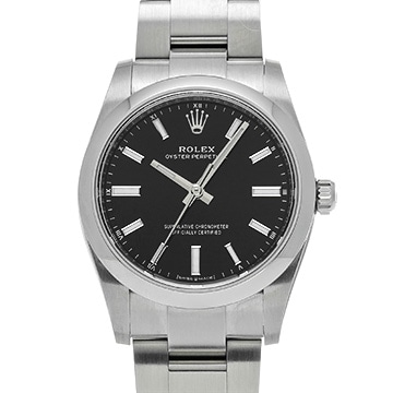 ロレックス オイスターパーペチュアル 34 124200 ブライトブラック ユニセックス 時計 【中古】【wristwatch】