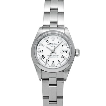 ロレックス オイスターパーペチュアル デイト 69160 ホワイト レディース 時計 【中古】【wristwatch】