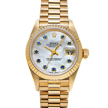 ロレックス レディ デイトジャスト 26 69178NGS ホワイトシェル/サファイア レディース 時計 【中古】【wristwatch】