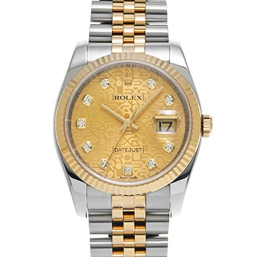 ロレックス デイトジャスト 116233G シャンパンコンピュータ/ダイヤモンド メンズ 時計 【中古】【wristwatch】