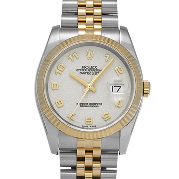 ロレックス デイトジャスト 116233 アイボリーコンピュータ メンズ 時計 【中古】【wristwatch】