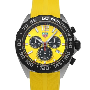 タグ ホイヤー フォーミュラ1 クォーツ クロノグラフ CAZ101AM.FT8054 イエロー/ブラック メンズ 時計 【中古】【wristwatch】