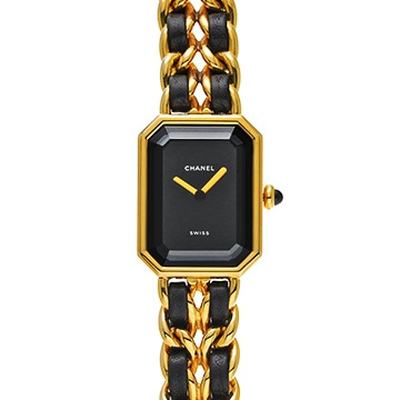 シャネル プルミエール L H0001 ブラック レディース 時計 【中古】【wristwatch】
