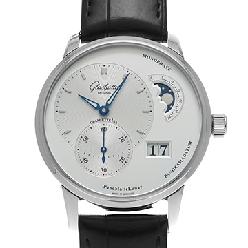 グラスヒュッテ オリジナル パノマティック ルナ 1-90-02-42-32-61 ガルバニックシルバー メンズ 時計 【中古】【wristwatch】