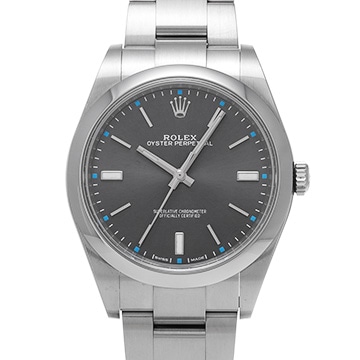ロレックス オイスターパーペチュアル 39 114300 ダークロジウム メンズ 時計 【中古】【wristwatch】
