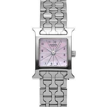 エルメス Hウォッチ ミニ HH1.110 ピンクシェル レディース 時計 【中古】【wristwatch】