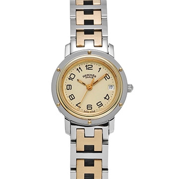 エルメス クリッパー CL4.220 アイボリー レディース 時計 【中古】【wristwatch】