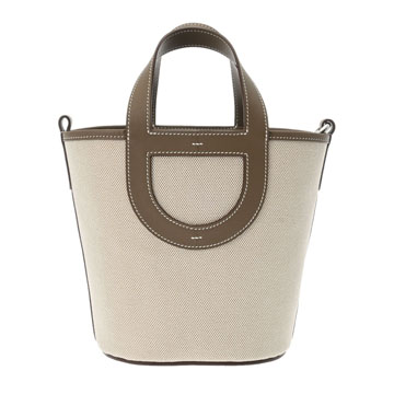 エルメス インザループ 18 エクリュ/エトゥープ トワルアッシュ/ヴォースイフト レディース バッグ 【未使用】【bag】