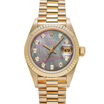 ロレックス デイトジャスト 69178G ブラックシェル/ダイヤモンド レディース 時計 【中古】【wristwatch】