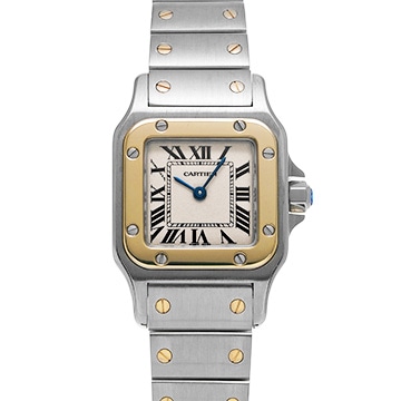 カルティエ サントス ガルベ SM W20012C4 アイボリー レディース 時計 【中古】【wristwatch】