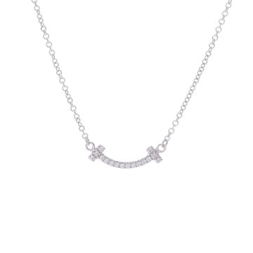 ティファニー Tスマイルネックレス ミニ シルバー K18ホワイトゴールド WG レディース ジュエリー 【中古】【jewelry】