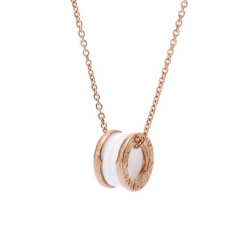 ブルガリ B.ZERO1ネックレス ゴールド K18ピンクゴールド PG/ホワイトセラミック レディース ジュエリー 【中古】【jewelry】