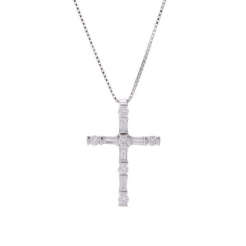 ダミアーニ ルミエールクロス ネックレス シルバー K18ホワイトゴールド WG レディース ジュエリー 【中古】【jewelry】