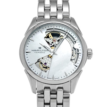 ハミルトン ジャズマスターオープンハート レディ オート H32215190 ホワイトシェル メンズ 時計 【中古】【wristwatch】