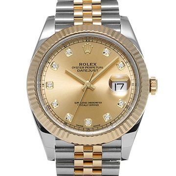 ロレックス デイトジャスト 41 126333G シャンパン/ダイヤモンド メンズ 時計 【中古】【wristwatch】