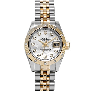 ロレックス レディ デイトジャスト 26 179313NG ホワイトシェル/ダイヤモンド レディース 時計 【中古】【wristwatch】