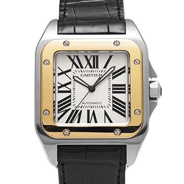カルティエ サントス 100 LM W20072X7 シルバー メンズ 時計 【中古】【wristwatch】
