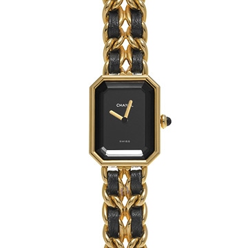 シャネル プルミエール L H0001 ブラック レディース 時計 【中古】【wristwatch】