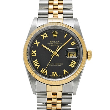 ロレックス デイトジャスト 16233 ブラック メンズ 時計 【中古】【wristwatch】