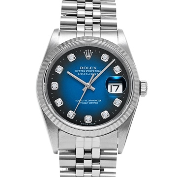 ロレックス デイトジャスト 16234G ブルー・グラデーション/ダイヤモンド メンズ 時計 【中古】【wristwatch】