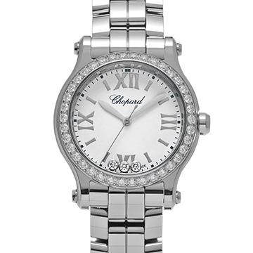 ショパール ハッピースポーツ 278950-3004 ホワイト/ダイヤモンド レディース 時計 【中古】【wristwatch】