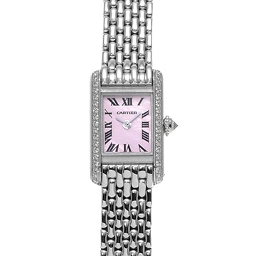 カルティエ タンク ミニ WB2031U3 ピンクシェル レディース 時計 【中古】【wristwatch】