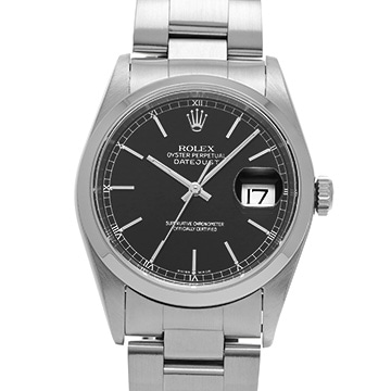 ロレックス デイトジャスト 16200 ブラック メンズ 時計 【中古】【wristwatch】