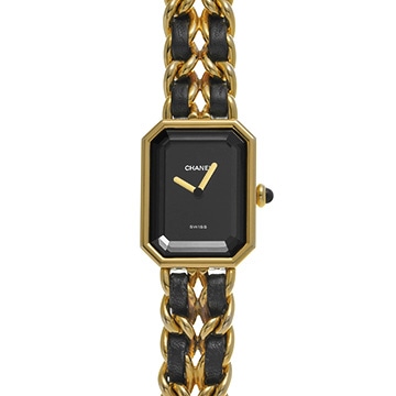 シャネル プルミエール L H0001 ブラック レディース 時計 【中古】【wristwatch】
