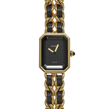 シャネル プルミエール L H0001 ブラック レディース 時計 【中古】【wristwatch】
