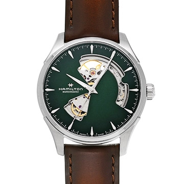ハミルトン ジャズマスター オープンハート H32675560 グリーン メンズ 時計 【中古】【wristwatch】