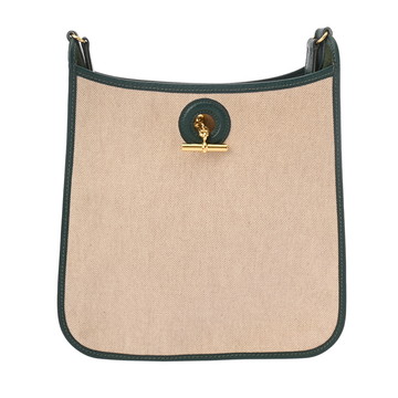エルメス ヴェスパ PM  ダークグリーン系 トワルアッシュ/レザー レディース バッグ 【中古】【bag】
