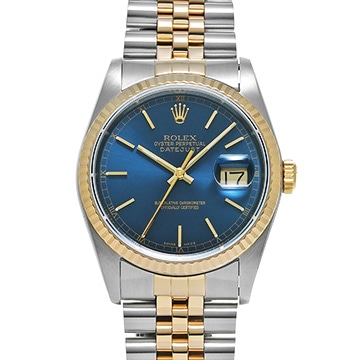 ロレックス デイトジャスト 16233 ブルー メンズ 時計 【中古】【wristwatch】