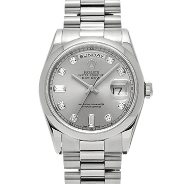 ロレックス デイデイト 118206A シルバー/ダイヤモンド メンズ 時計 【中古】【wristwatch】