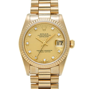 ロレックス デイトジャスト 68278G シャンパン/ダイヤモンド ユニセックス 時計 【中古】【wristwatch】