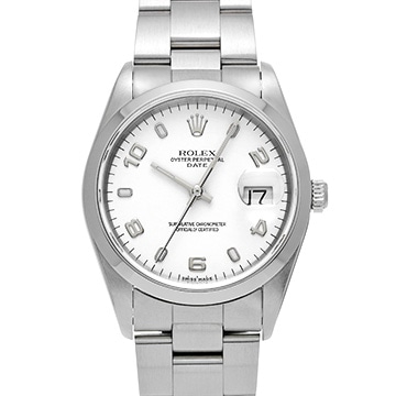ロレックス オイスターパーペチュアル デイト 15200 ホワイト メンズ 時計 【中古】【wristwatch】
