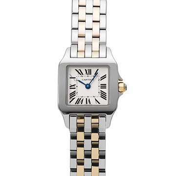 カルティエ サントス ドゥモワゼル SM W25066Z6 アイボリー レディース 時計 【中古】【wristwatch】