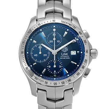 タグ ホイヤー リンク クロノグラフ キャリバー16 CJF2114.BA0576 ブルー メンズ 時計 【中古】【wristwatch】