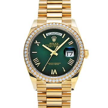 ロレックス デイデイト 36 128348RBR グリーンオンブレ メンズ 時計 【中古】【wristwatch】