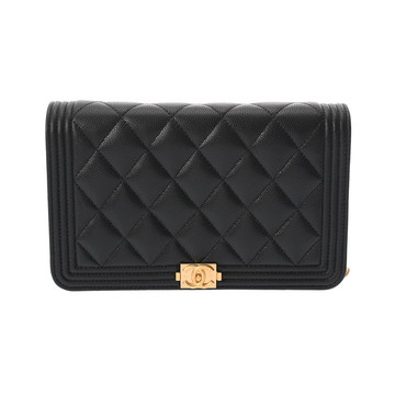 シャネル ボーイシャネル ブラック AP1117 キャビアスキン レディース バッグ 【中古】【bag】