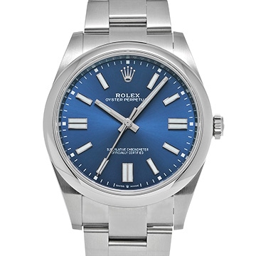 ロレックス オイスターパーペチュアル 41 124300 ブライトブルー メンズ 時計 【中古】【wristwatch】