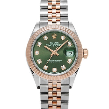 ロレックス デイトジャスト レディ 28 279171G オリーブグリーン/ダイヤモンド レディース 時計 【中古】【wristwatch】